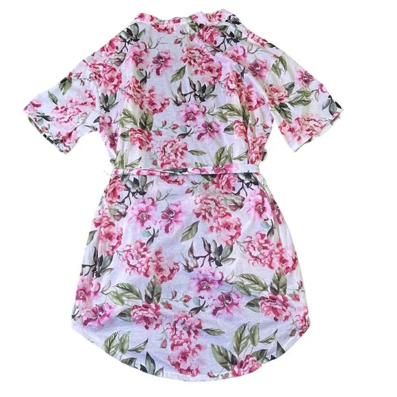 Show Me Your MuMu White Floral Print Robe Short Sleeve Size Small Women's - Picture 7 of 12
